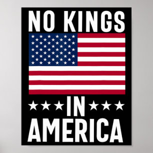 Poster No Kings In America Flag Protest Save Democracy 18
