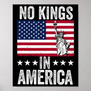 Poster No Kings In America Flag Protest Save Democracy 9
