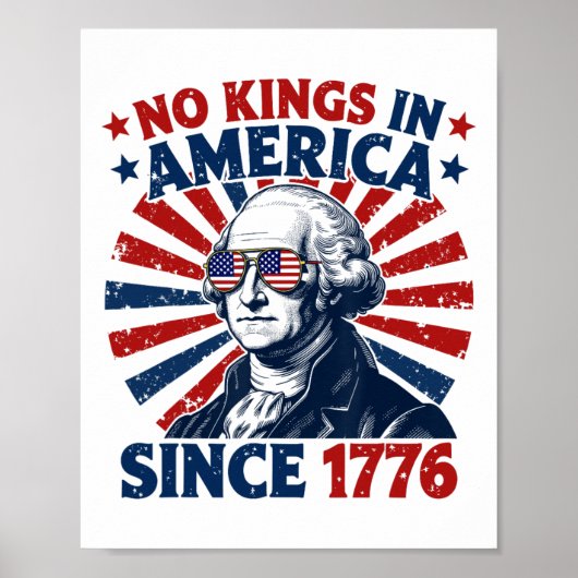 Poster No Kings In America Since 1776 Distressed Flag Usa (Devant)