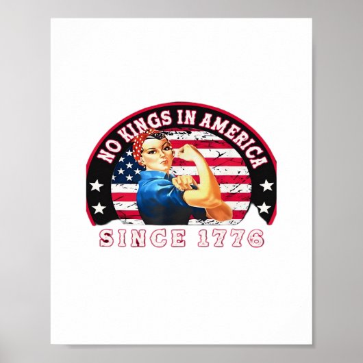 Poster No Kings In America Since 1776 USA Flag Save  Esse (Devant)