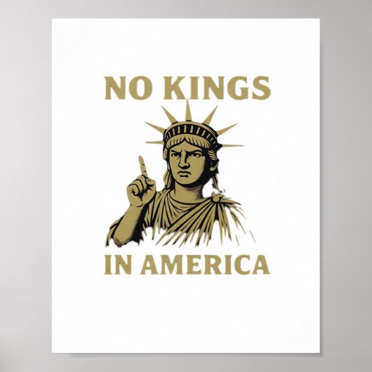 Poster No Kings In America Statue Of No Kings Day Protes (Devant)