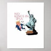 Poster No Kings In USA Statue Of Kicking Out Fump Classic (Devant)