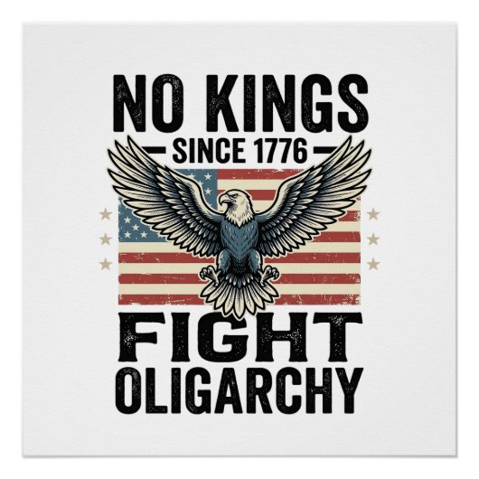 Poster No Kings Since 1776 Patriotic Eagle Vintage Shirt  (Devant)