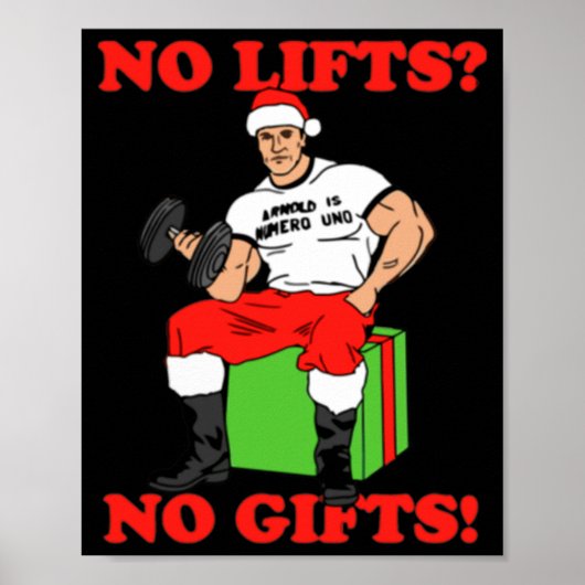 Poster No Lifts No Arnold Schwarzenegger Christma (Devant)