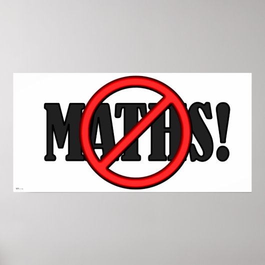 Poster No Math Zone... (drôle) (Devant)