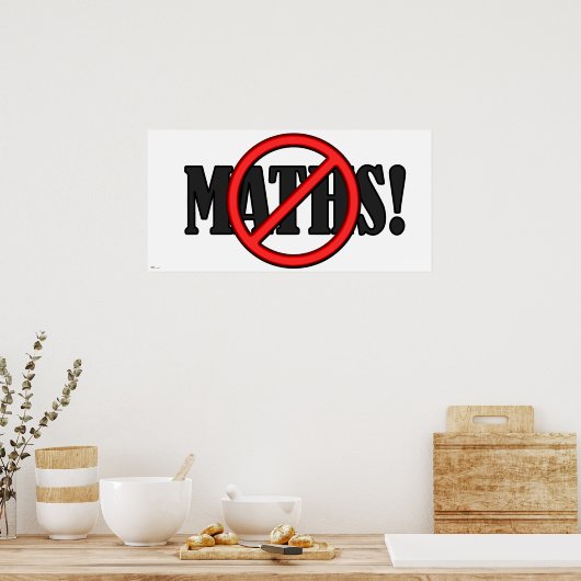 Poster No Math Zone... (drôle) (Cuisine)