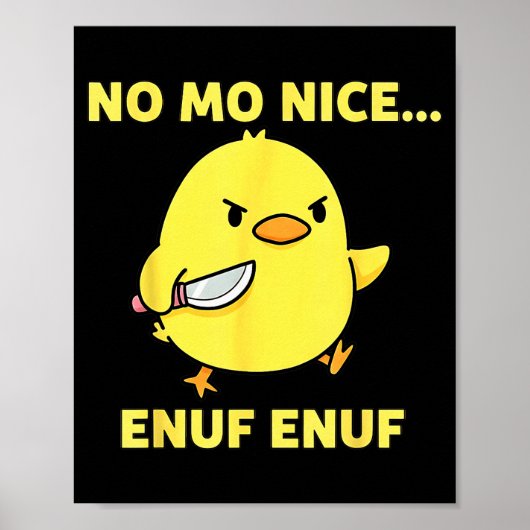 Poster No Mo Nice Enuf Enuf Angry Chick With Knife Sarcas (Devant)