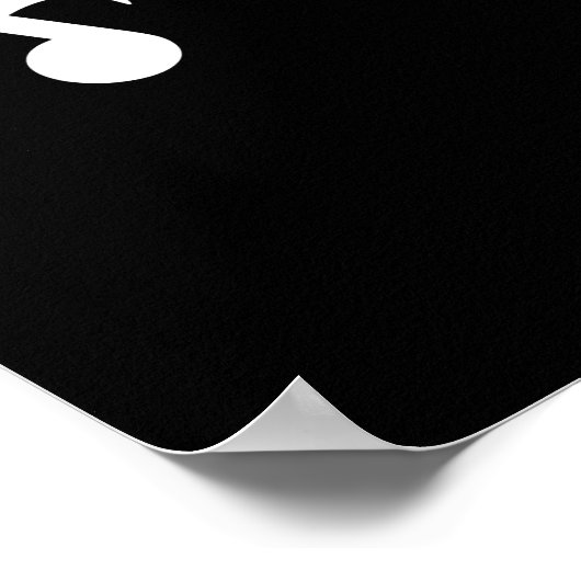 Poster No Moosic No Life Funny Cow Pun Dark BG (Coin)