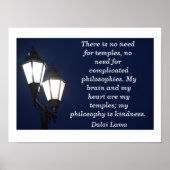 Poster No need for temples - Dalai Lama quote - art print (Devant)
