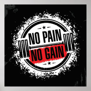 Poster No Pain No Gain - Gym Motivational