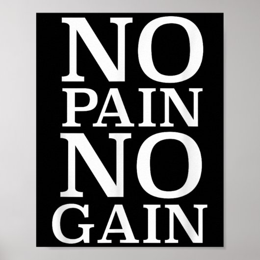 Poster No Pain No Gain Motivation  (Devant)