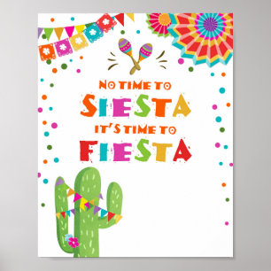 Poster No Time To Siesta Cactus Fiesta Table Sign