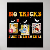 Poster No Tricks Just S Funny Halloween Ghost Nursing (Devant)