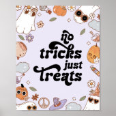 Poster No Tricks Just Treats Ghost Halloween Birthday (Devant)