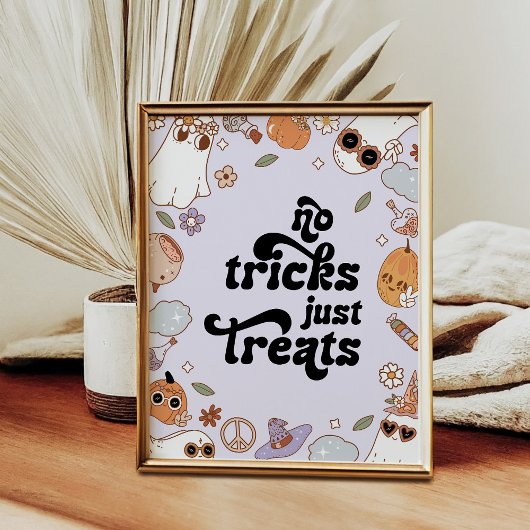 Poster No Tricks Just Treats Ghost Halloween Birthday