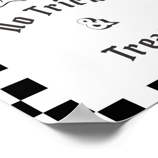 Poster " No Tricks & Treks" Boo Funny Baby shower Jeu (Coin)