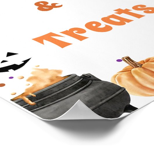 Poster " No Tricks & Treks" Boo Jote Ghost Jeu (Coin)