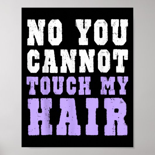 Poster No You Cannot Touch My Hair Funny Humor (Devant)