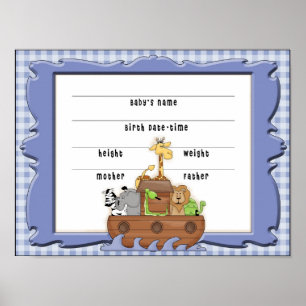 Poster Noah's Ark Boy Birth Certificate