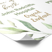 Poster Noah's Ark Greenery Baby Birth Stats Nursery (Coin)