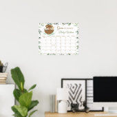 Poster Noah's Ark Greenery Guess Baby's due Date de Jeu (Bureau à domicile)