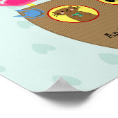 Poster Noah's Ark Rainbow Personnalisé Baby Birth (Coin)