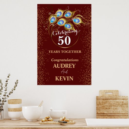 Poster Noces de perle 50e anniversaire de mariage (Cuisine)