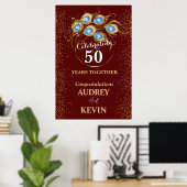 Poster Noces de perle 50e anniversaire de mariage (Bureau à domicile)
