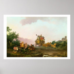 Poster Noceurs sur un entraîneur, c.1785-90 (huile sur la
