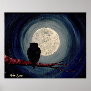 Poster ~ NOCTURNE de COMPAGNONS (art de lune de hibou)