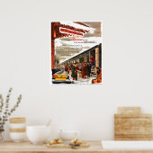 Poster Noël 1947 du chemin de fer New Haven (Cuisine)