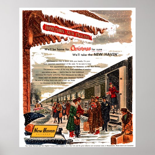 Poster Noël 1947 du chemin de fer New Haven (Devant)
