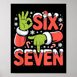 Poster Noël 67 Mème drôle de Noël Six Sept Main de Santa 