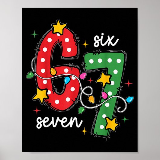 Poster Noël 6 7 Six Sept Blague Drôle Citation Meme Xma (Devant)