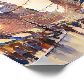 Poster Noël à Dublin Irlande Watercolor (Coin)