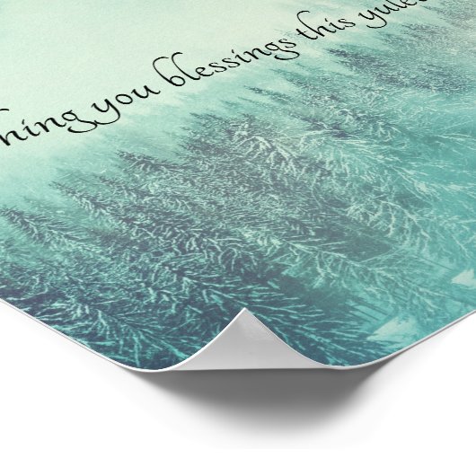 Poster Noël À feuillage persistant Forêt Solstice d'hiver (Coin)