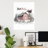 Poster Noël à la ferme, Joyeux Noël (Bureau à domicile)