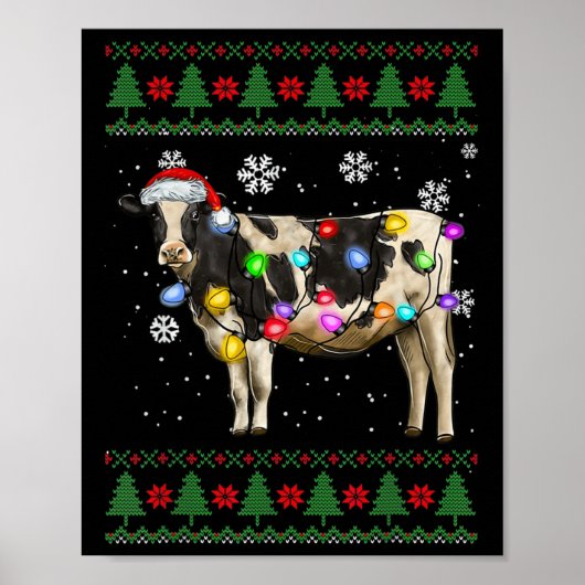 Poster Noël à la vache (Devant)