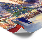 Poster Noël à London Watercolor (Coin)