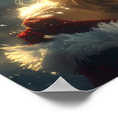 Poster NOËL AMOUR avec Père Noël Angel (Coin)