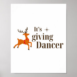 Poster Noël amusant C'est donner la danse de la danseuse