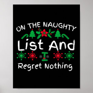 Poster Noël amusant sur la liste des vilains et je regret