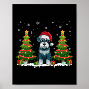 Poster Noël Arbre Lumière Schnauzer Chien Noël Noël Chape