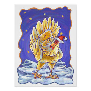 Poster Noël au poulet