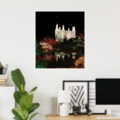 Poster Noël au temple Washington DC (Bureau à domicile)