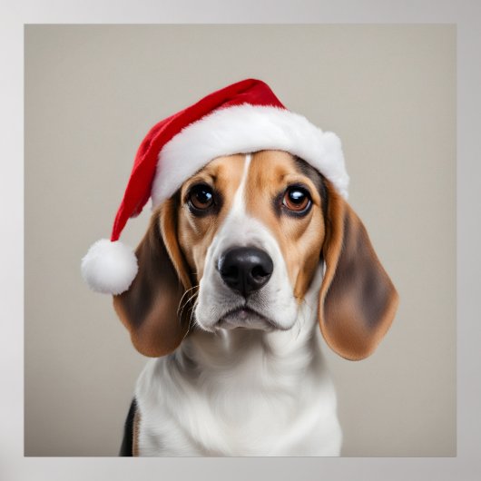 Poster Noël beagle (Devant)