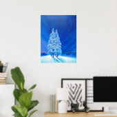 Poster Noël bleu # 2 (Bureau à domicile)