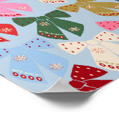Poster Noël Bows Coquette bleu (Coin)