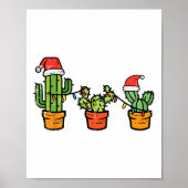 Poster Noël Cactus mignon Plante Succulent Noël Hommes FE (Devant)
