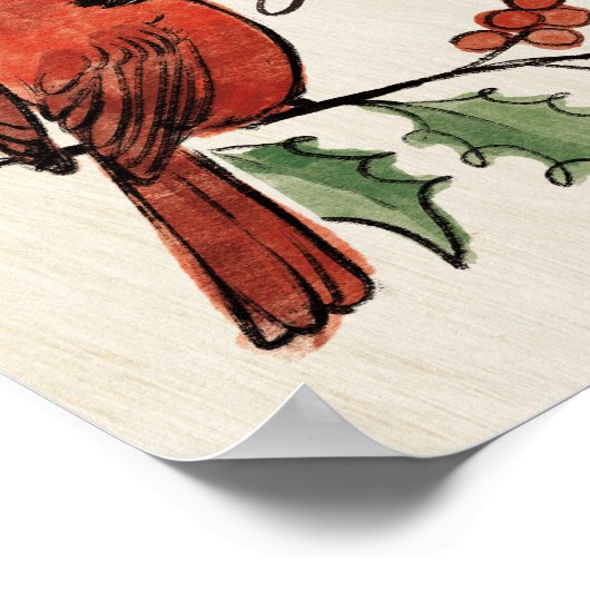 Poster Noël Cardinal Lovebirds (Coin)